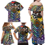 Personalised Storm NRL Celebrating 50 Years of Naidoc Family Matching Off Shoulder Maxi Dress and Hawaiian Shirt NAIDOC Week 2025 Aboriginal