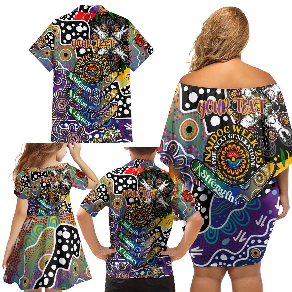 Personalised Storm NRL Celebrating 50 Years of Naidoc Family Matching Off Shoulder Short Dress and Hawaiian Shirt NAIDOC Week 2025 Aboriginal