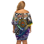 Personalised Storm NRL Celebrating 50 Years of Naidoc Family Matching Off Shoulder Short Dress and Hawaiian Shirt NAIDOC Week 2025 Aboriginal