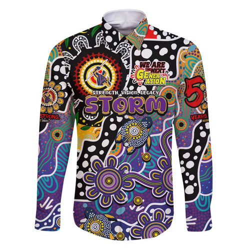 Personalised Storm NRL Celebrating 50 Years of Naidoc Family Matching Puletasi and Hawaiian Shirt NAIDOC Week 2025 Aboriginal