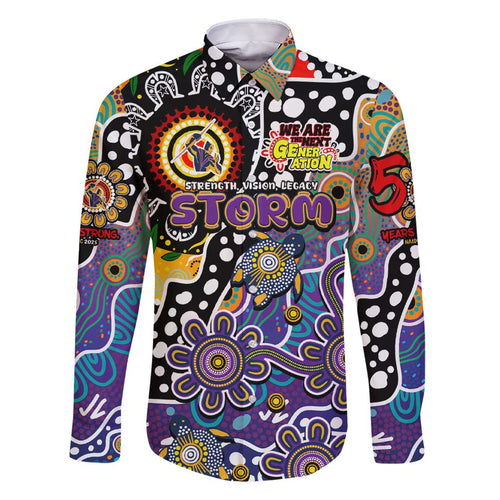 Personalised Storm NRL Celebrating 50 Years of Naidoc Family Matching Short Sleeve Bodycon Dress and Hawaiian Shirt NAIDOC Week 2025 Aboriginal