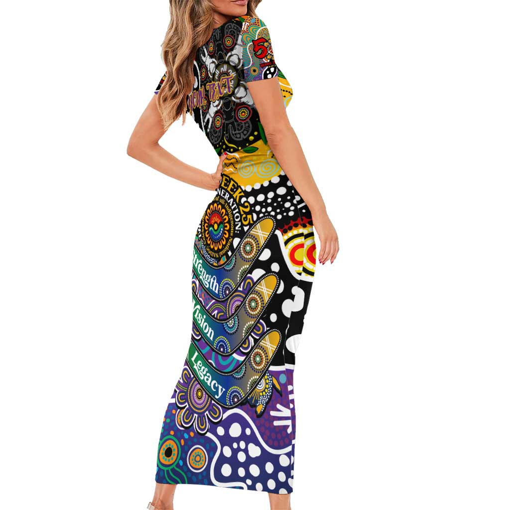 Personalised Storm NRL Celebrating 50 Years of Naidoc Family Matching Short Sleeve Bodycon Dress and Hawaiian Shirt NAIDOC Week 2025 Aboriginal