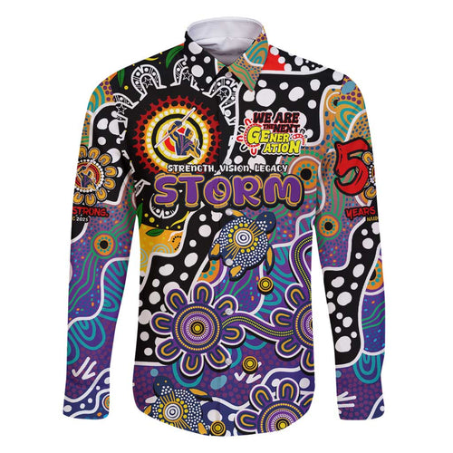 Personalised Storm NRL Celebrating 50 Years of Naidoc Family Matching Tank Maxi Dress and Hawaiian Shirt NAIDOC Week 2025 Aboriginal