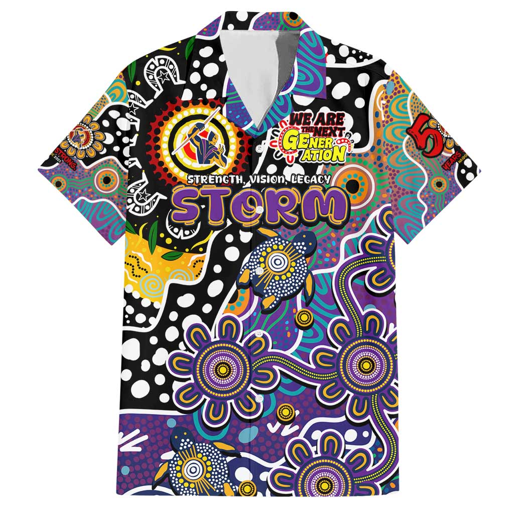 Personalised Storm NRL Celebrating 50 Years of Naidoc Hawaiian Shirt NAIDOC Week 2025 Aboriginal