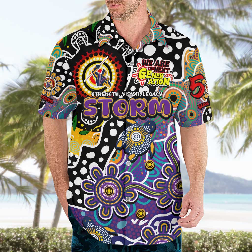 Personalised Storm NRL Celebrating 50 Years of Naidoc Hawaiian Shirt NAIDOC Week 2025 Aboriginal