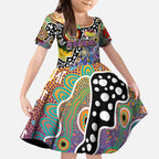 Personalised Storm NRL Celebrating 50 Years of Naidoc Kid Short Sleeve Dress NAIDOC Week 2025 Aboriginal