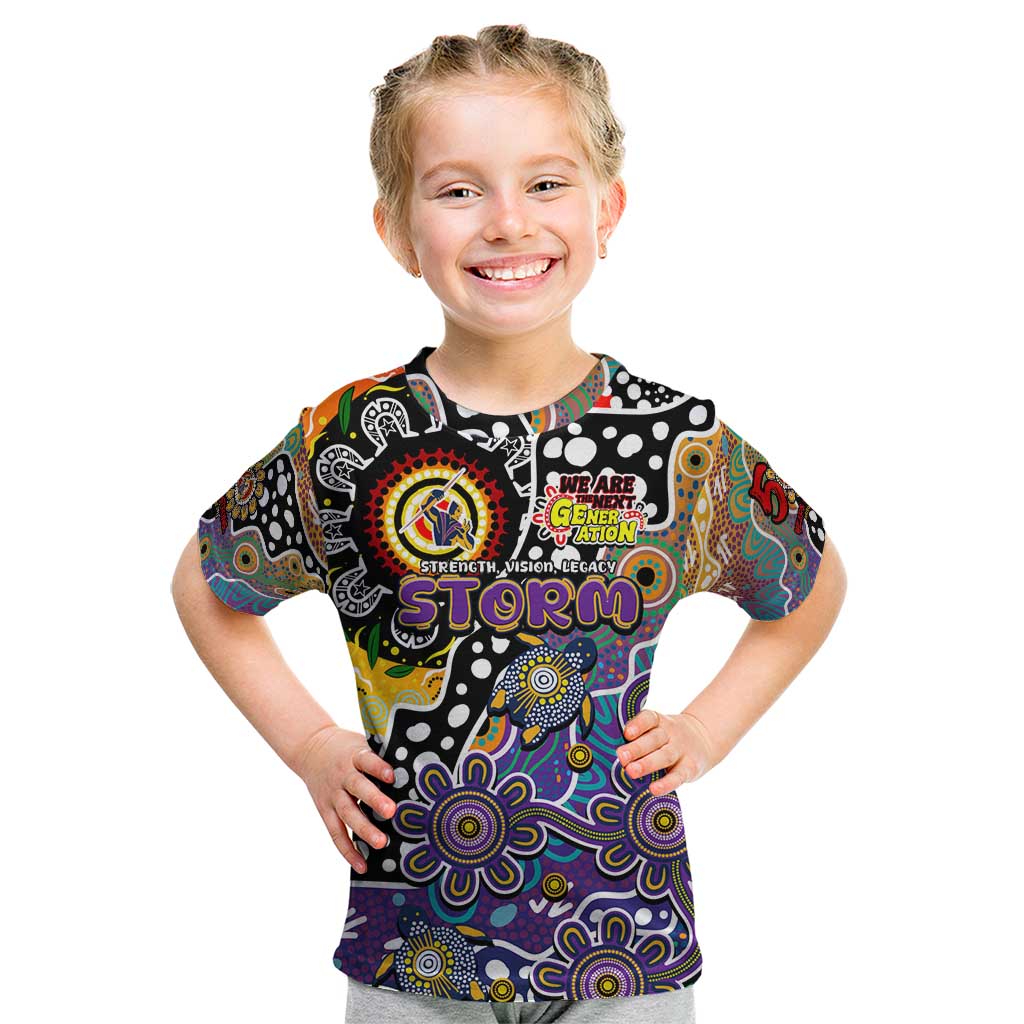 Personalised Storm NRL Celebrating 50 Years of Naidoc Kid T Shirt NAIDOC Week 2025 Aboriginal