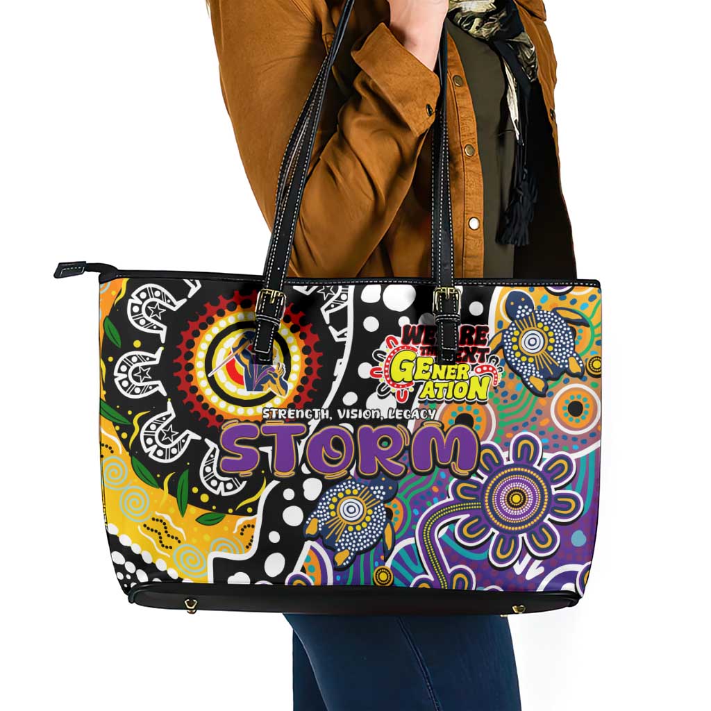 Storm NRL Celebrating 50 Years of Naidoc Leather Tote Bag NAIDOC Week 2025 Aboriginal