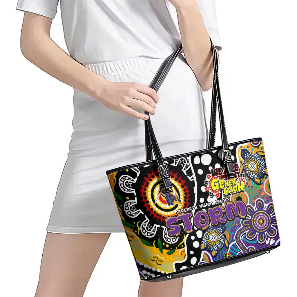 Storm NRL Celebrating 50 Years of Naidoc Leather Tote Bag NAIDOC Week 2025 Aboriginal