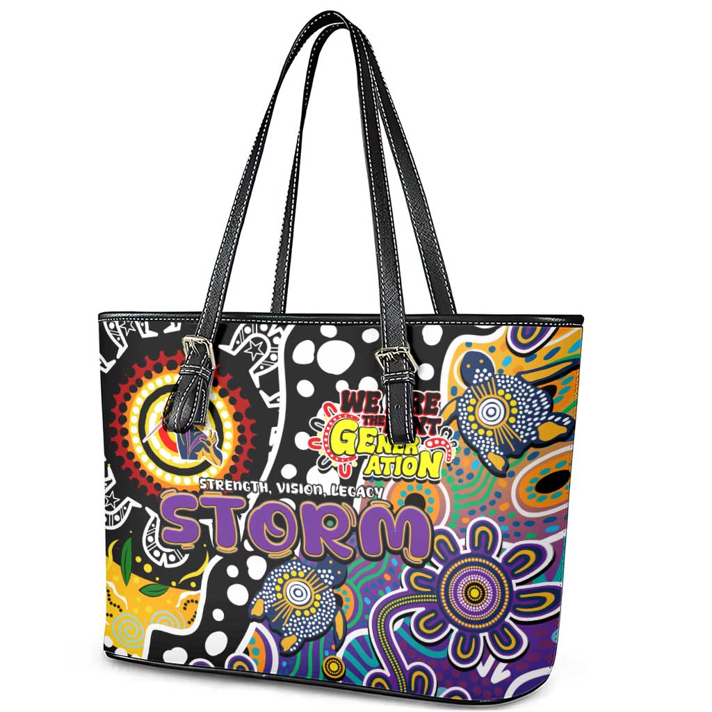 Storm NRL Celebrating 50 Years of Naidoc Leather Tote Bag NAIDOC Week 2025 Aboriginal