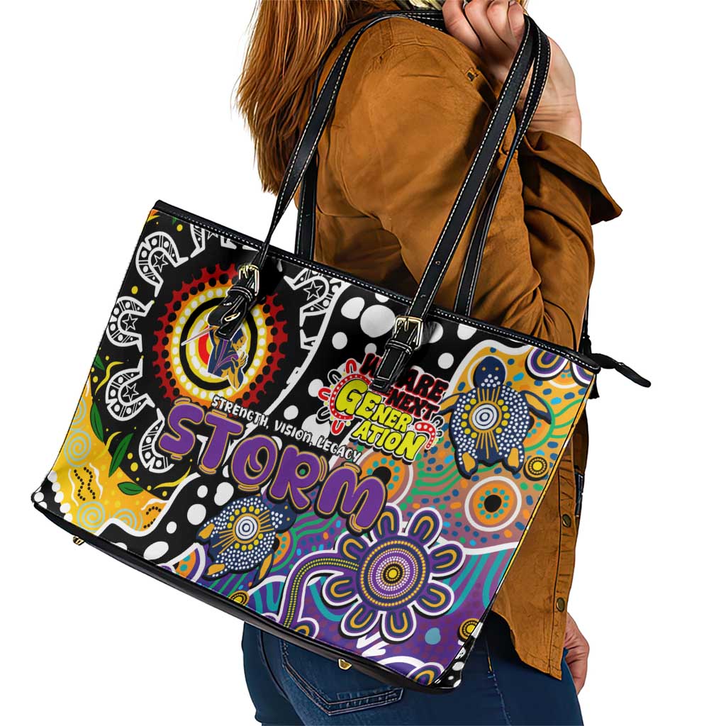 Storm NRL Celebrating 50 Years of Naidoc Leather Tote Bag NAIDOC Week 2025 Aboriginal
