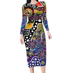 Personalised Storm NRL Celebrating 50 Years of Naidoc Long Sleeve Bodycon Dress NAIDOC Week 2025 Aboriginal