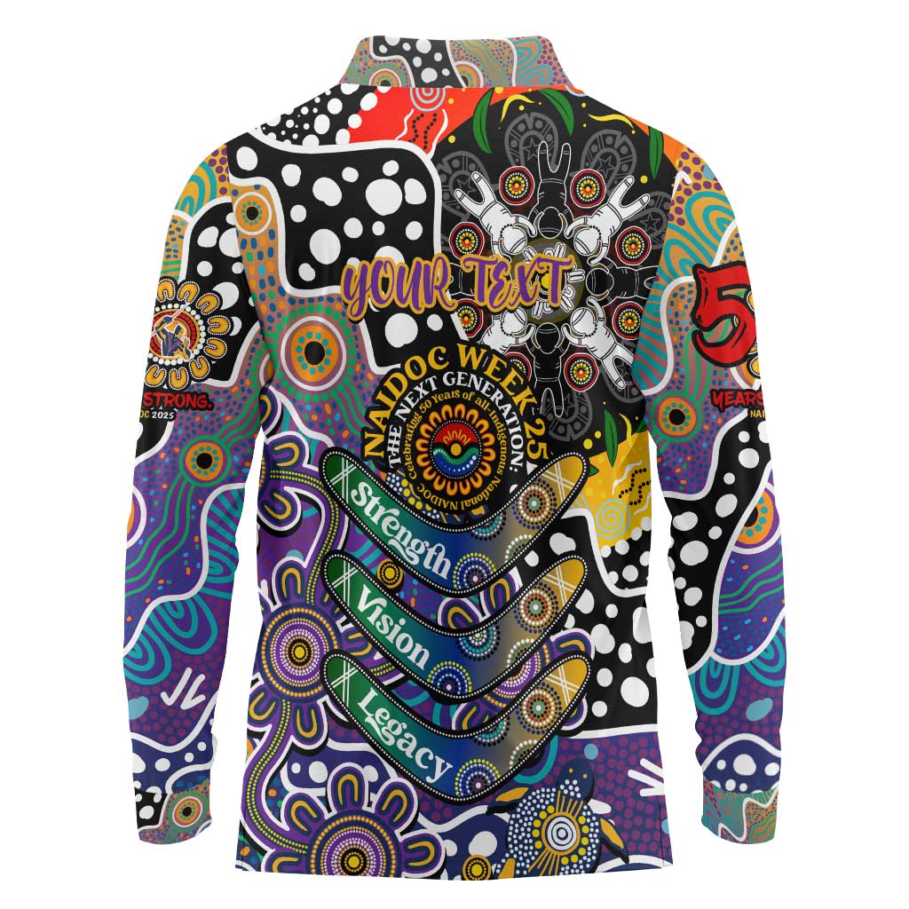 Personalised Storm NRL Celebrating 50 Years of Naidoc Long Sleeve Polo Shirt NAIDOC Week 2025 Aboriginal