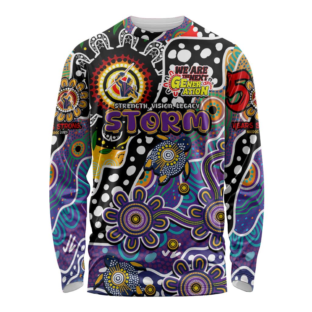 Personalised Storm NRL Celebrating 50 Years of Naidoc Long Sleeve Shirt NAIDOC Week 2025 Aboriginal
