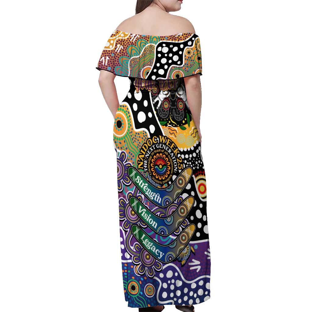 Personalised Storm NRL Celebrating 50 Years of Naidoc Off Shoulder Maxi Dress NAIDOC Week 2025 Aboriginal