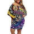 Personalised Storm NRL Celebrating 50 Years of Naidoc Off Shoulder Short Dress NAIDOC Week 2025 Aboriginal