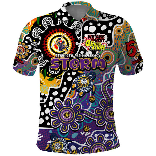 Personalised Storm NRL Celebrating 50 Years of Naidoc Polo Shirt NAIDOC Week 2025 Aboriginal
