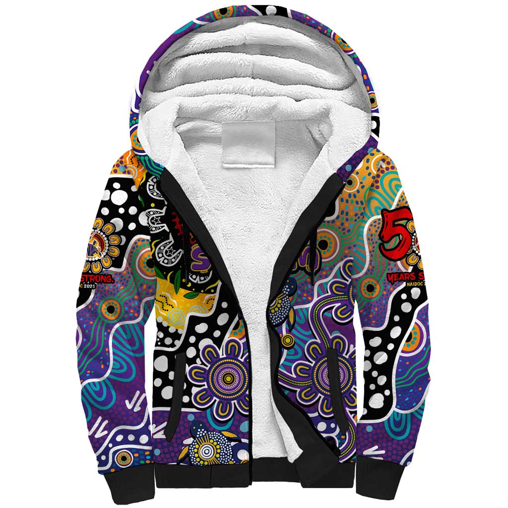 Personalised Storm NRL Celebrating 50 Years of Naidoc Sherpa Hoodie NAIDOC Week 2025 Aboriginal