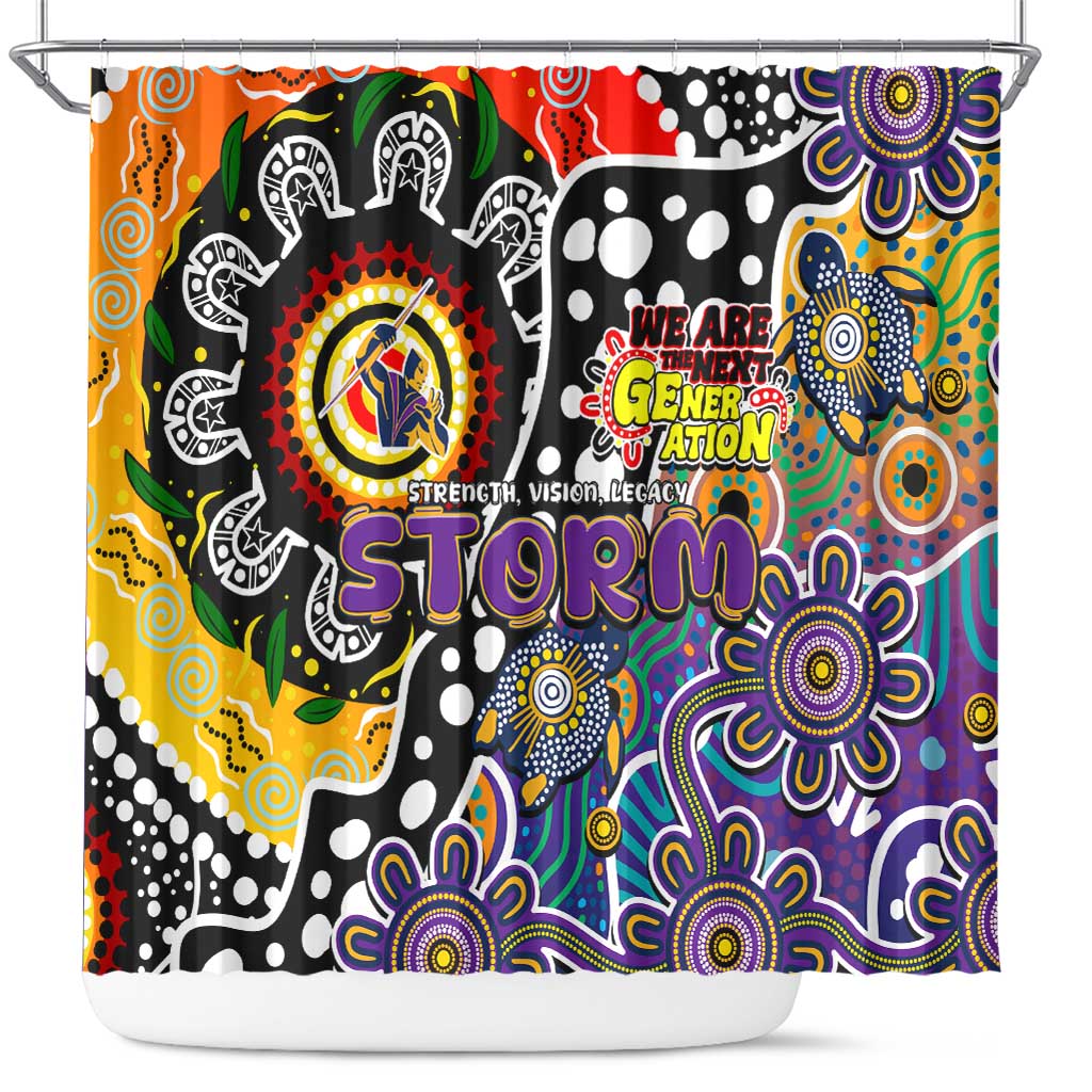 Storm NRL Celebrating 50 Years of Naidoc Shower Curtain NAIDOC Week 2025 Aboriginal