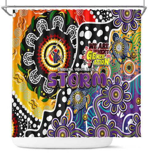 Storm NRL Celebrating 50 Years of Naidoc Shower Curtain NAIDOC Week 2025 Aboriginal