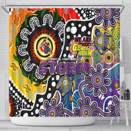 Storm NRL Celebrating 50 Years of Naidoc Shower Curtain NAIDOC Week 2025 Aboriginal
