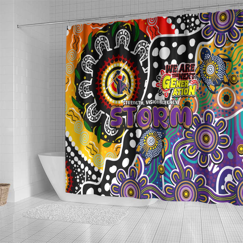 Storm NRL Celebrating 50 Years of Naidoc Shower Curtain NAIDOC Week 2025 Aboriginal