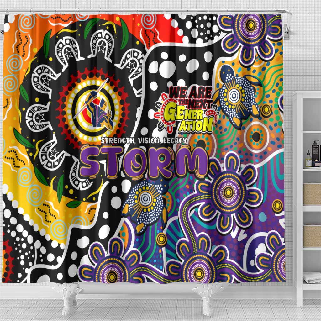 Storm NRL Celebrating 50 Years of Naidoc Shower Curtain NAIDOC Week 2025 Aboriginal