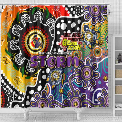 Storm NRL Celebrating 50 Years of Naidoc Shower Curtain NAIDOC Week 2025 Aboriginal
