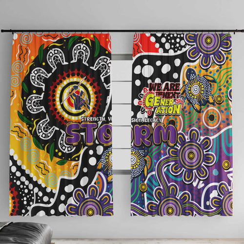 Storm NRL Celebrating 50 Years of Naidoc Window Curtain NAIDOC Week 2025 Aboriginal