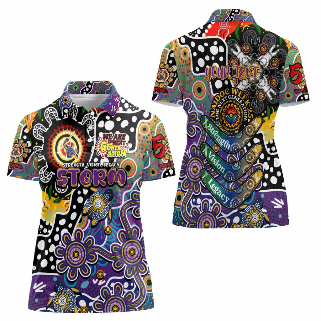 Personalised Storm NRL Celebrating 50 Years of Naidoc Women Polo Shirt NAIDOC Week 2025 Aboriginal