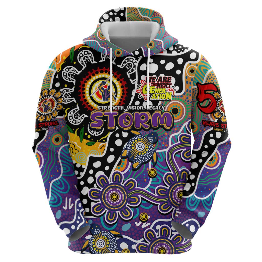 Personalised Storm NRL Celebrating 50 Years of Naidoc Zip Hoodie NAIDOC Week 2025 Aboriginal