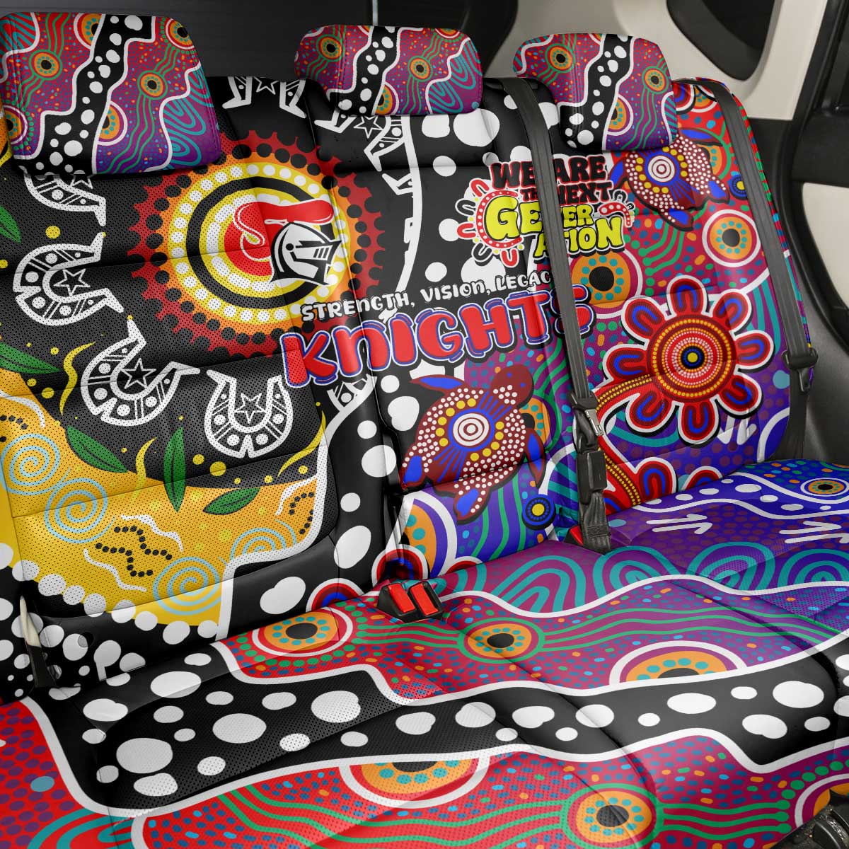 Knights NRL Celebrating 50 Years of Naidoc Back Car Seat Cover NAIDOC Week 2025 Aboriginal