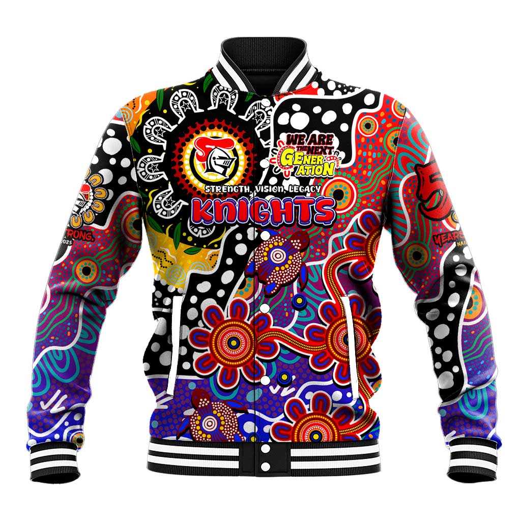 Personalised Knights NRL Celebrating 50 Years of Naidoc Baseball Jacket NAIDOC Week 2025 Aboriginal