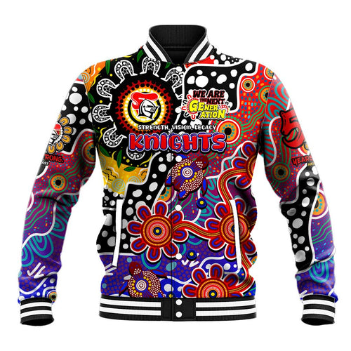 Personalised Knights NRL Celebrating 50 Years of Naidoc Baseball Jacket NAIDOC Week 2025 Aboriginal