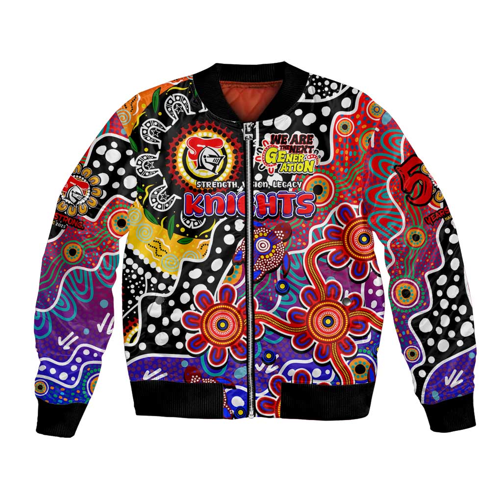 Personalised Knights NRL Celebrating 50 Years of Naidoc Bomber Jacket NAIDOC Week 2025 Aboriginal