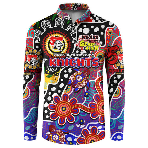 Personalised Knights NRL Celebrating 50 Years of Naidoc Button Sweatshirt NAIDOC Week 2025 Aboriginal
