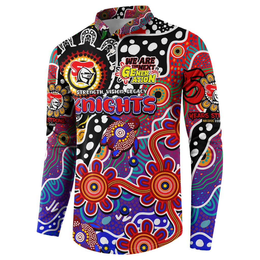 Personalised Knights NRL Celebrating 50 Years of Naidoc Button Sweatshirt NAIDOC Week 2025 Aboriginal