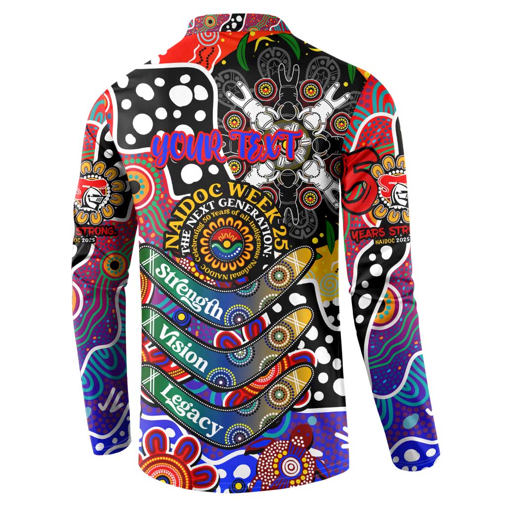 Personalised Knights NRL Celebrating 50 Years of Naidoc Button Sweatshirt NAIDOC Week 2025 Aboriginal