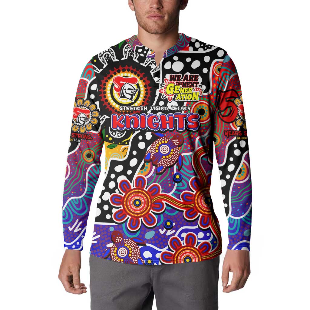 Personalised Knights NRL Celebrating 50 Years of Naidoc Button Sweatshirt NAIDOC Week 2025 Aboriginal