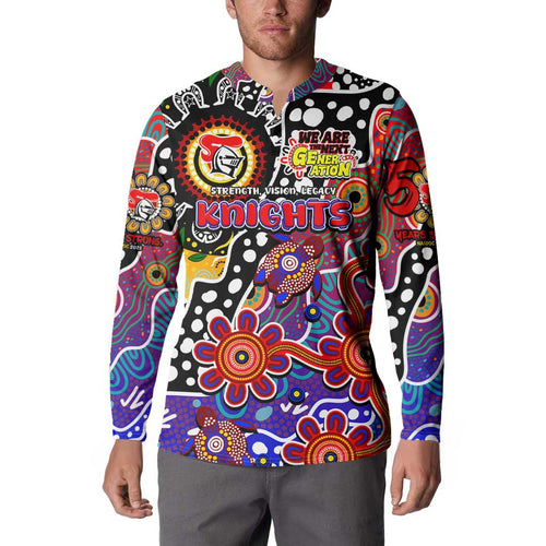 Personalised Knights NRL Celebrating 50 Years of Naidoc Button Sweatshirt NAIDOC Week 2025 Aboriginal