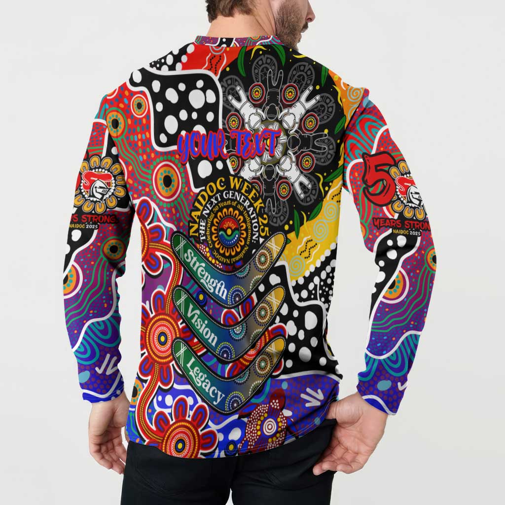 Personalised Knights NRL Celebrating 50 Years of Naidoc Button Sweatshirt NAIDOC Week 2025 Aboriginal