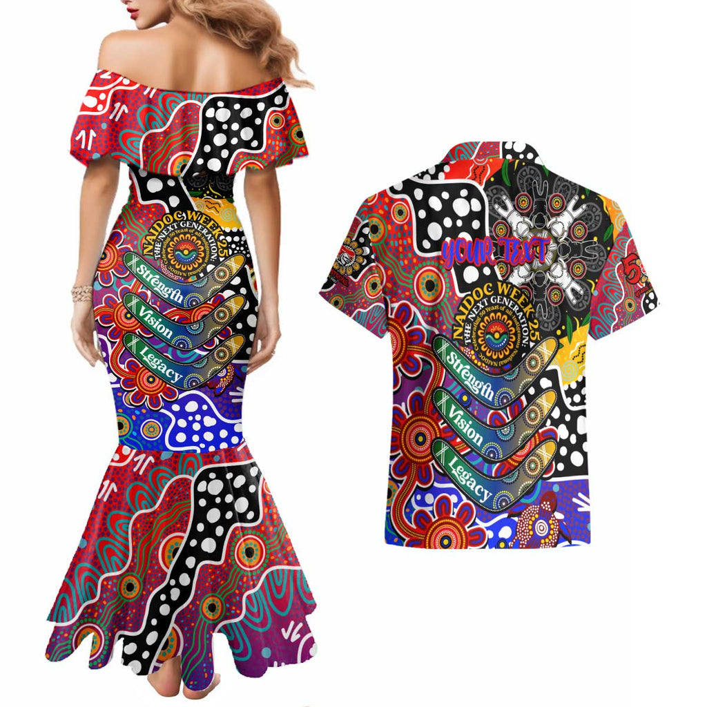 Personalised Knights NRL Celebrating 50 Years of Naidoc Couples Matching Mermaid Dress and Hawaiian Shirt NAIDOC Week 2025 Aboriginal