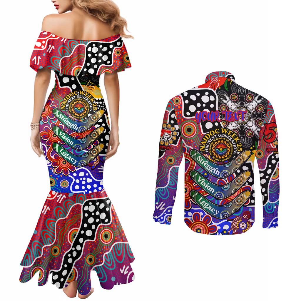 Personalised Knights NRL Celebrating 50 Years of Naidoc Couples Matching Mermaid Dress and Long Sleeve Button Shirt NAIDOC Week 2025 Aboriginal