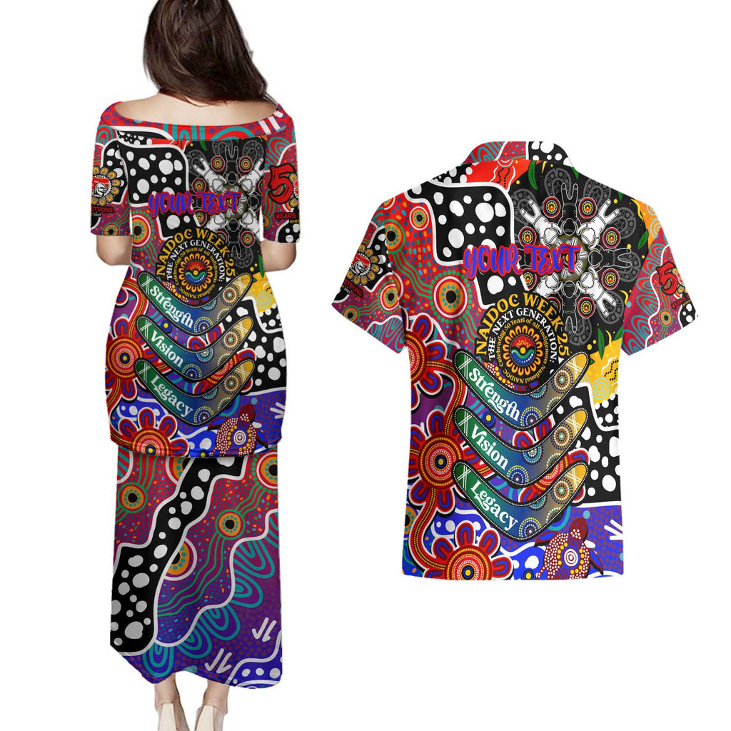 Personalised Knights NRL Celebrating 50 Years of Naidoc Couples Matching Puletasi and Hawaiian Shirt NAIDOC Week 2025 Aboriginal