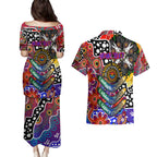 Personalised Knights NRL Celebrating 50 Years of Naidoc Couples Matching Puletasi and Hawaiian Shirt NAIDOC Week 2025 Aboriginal