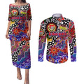 Personalised Knights NRL Celebrating 50 Years of Naidoc Couples Matching Puletasi and Long Sleeve Button Shirt NAIDOC Week 2025 Aboriginal