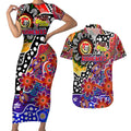Personalised Knights NRL Celebrating 50 Years of Naidoc Couples Matching Short Sleeve Bodycon Dress and Hawaiian Shirt NAIDOC Week 2025 Aboriginal