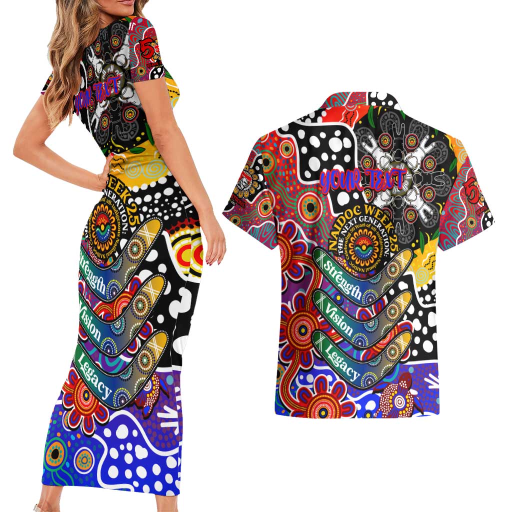 Personalised Knights NRL Celebrating 50 Years of Naidoc Couples Matching Short Sleeve Bodycon Dress and Hawaiian Shirt NAIDOC Week 2025 Aboriginal