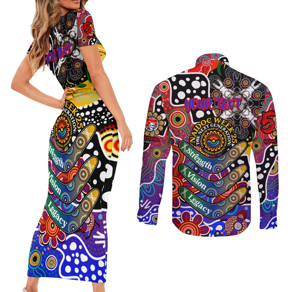 Personalised Knights NRL Celebrating 50 Years of Naidoc Couples Matching Short Sleeve Bodycon Dress and Long Sleeve Button Shirt NAIDOC Week 2025 Aboriginal