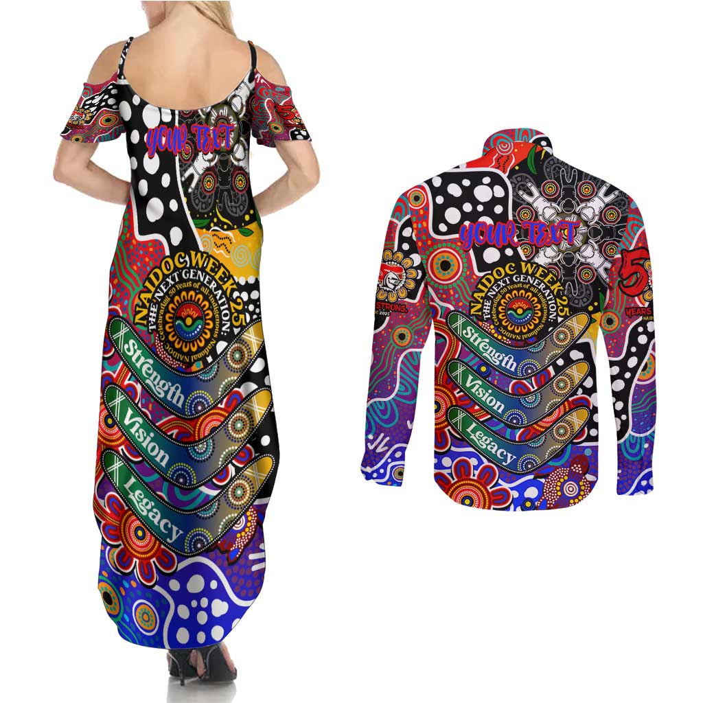 Personalised Knights NRL Celebrating 50 Years of Naidoc Couples Matching Summer Maxi Dress and Long Sleeve Button Shirt NAIDOC Week 2025 Aboriginal